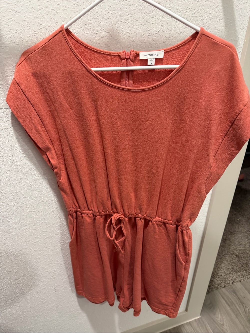 Mitto Shop Dusty Rose Cinched Waist Peplum Top Size Large